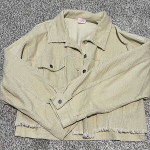 Pink Lily Cropped Jacket- Cream/Beige NWOT